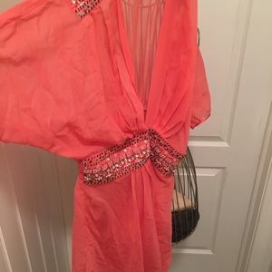 Beautiful coral beach cover up